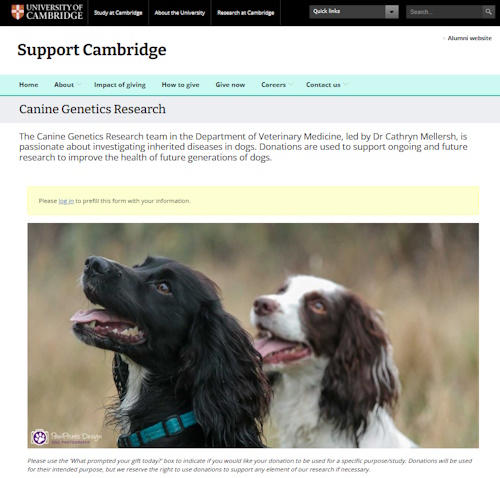Donate to the Canine Genetics Centre